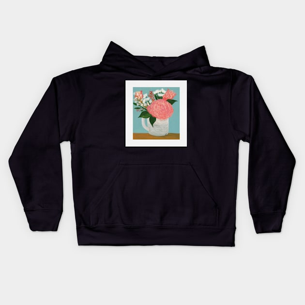 Floral Still Life in Gouache Kids Hoodie by Peleegirl